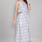 W for Woman Blue Printed Cut-outs Dress