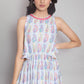 W for Woman Blue Printed Cut-outs Dress