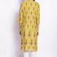 W for Woman Celery Yellow Placement Print kurta