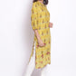 W for Woman Celery Yellow Placement Print kurta