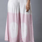 W for Woman Bubblegum Pink & Ecru Flared Pants