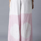 W for Woman Bubblegum Pink & Ecru Flared Pants