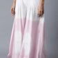 W for Woman Bubblegum Pink & Ecru Flared Pants