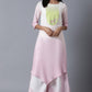 W for Woman Bubblegum Pink & Ecru Flared Pants