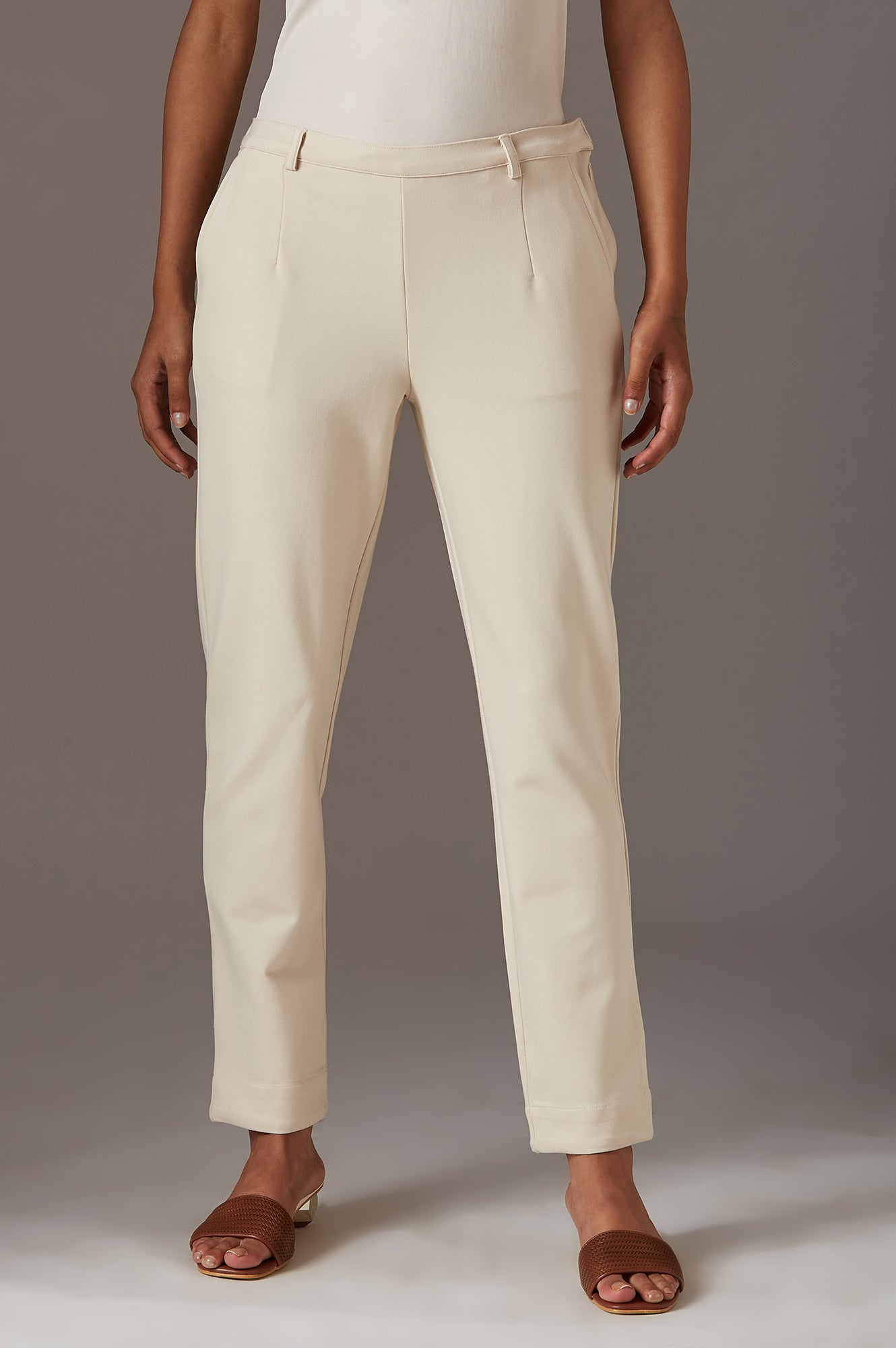 W for Woman Beige Slim Pants
