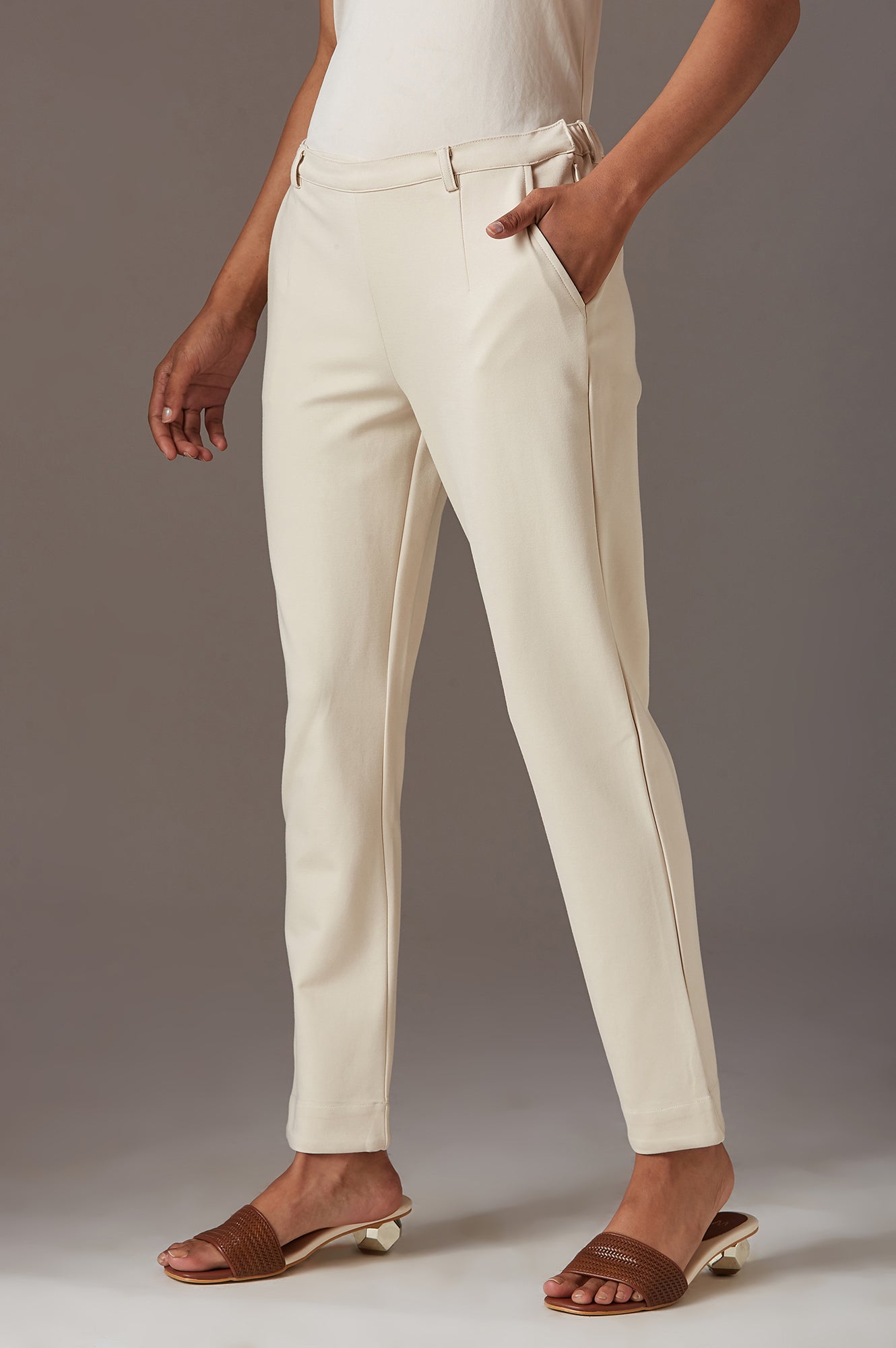 W for Woman Beige Slim Pants