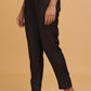 W for Woman Black Solid Slim Pants