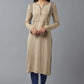 W for Woman Beige Embroidered Winter kurta