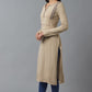 W for Woman Beige Embroidered Winter kurta