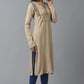W for Woman Beige Embroidered Winter kurta