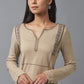 W for Woman Beige Embroidered Winter kurta