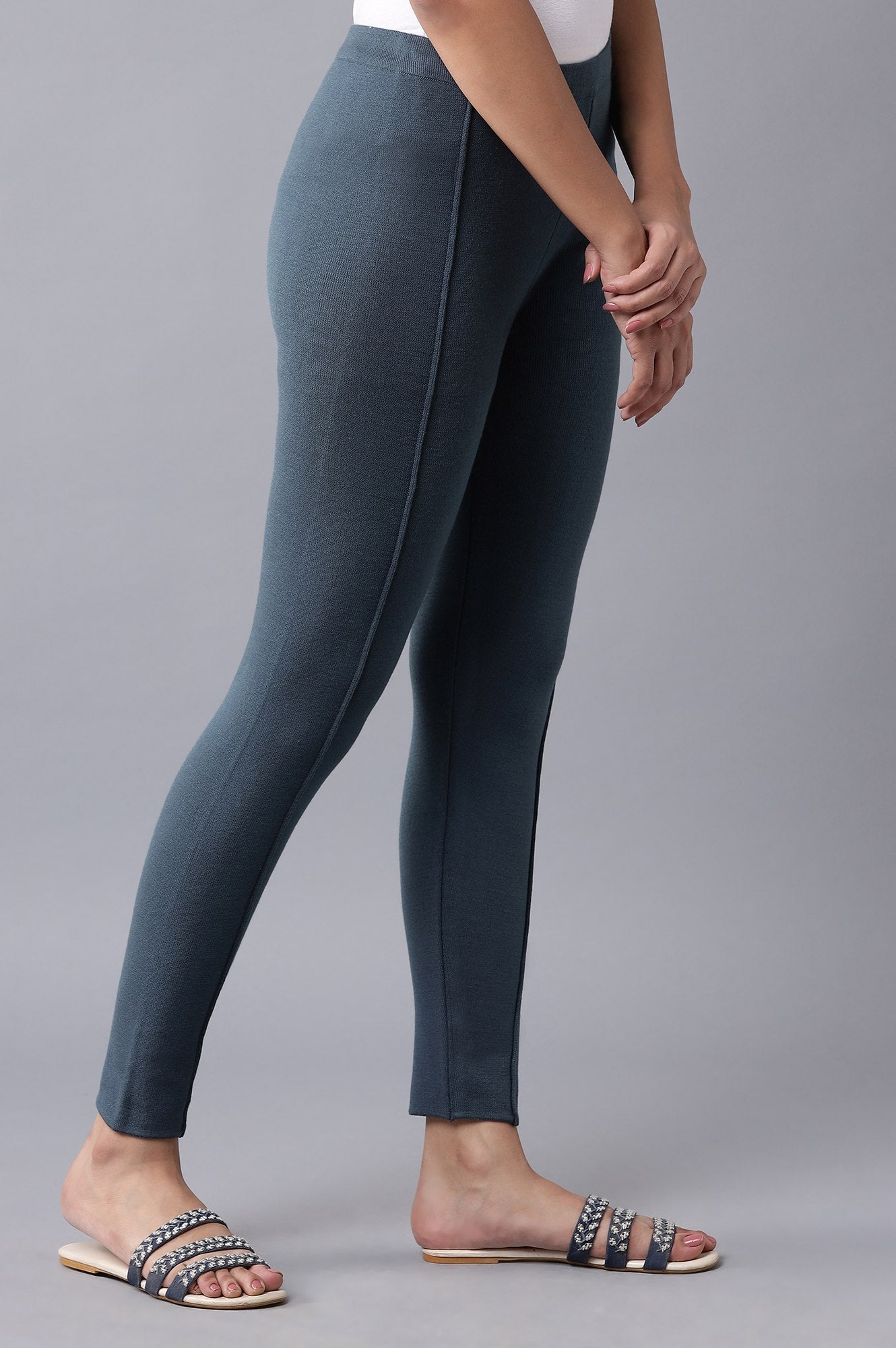 W for Woman Blue Pintuck Tights