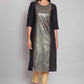 W for Woman Black American Crepe Placement Print kurta