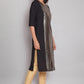 W for Woman Black American Crepe Placement Print kurta