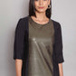 W for Woman Black American Crepe Placement Print kurta