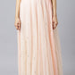 W for Woman Blush Pink Mesh Flared Skirt