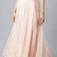 W for Woman Blush Pink Mesh Flared Skirt