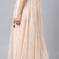 W for Woman Blush Pink Mesh Flared Skirt