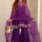 Pomcha Jaipur Masakali Purple Organza Sharara Set | Swadesiicart
