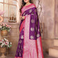 Joban Fashion Purple Banarasi Soft Silk Woven Saree | Swadesiicart