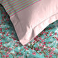 MYTRIDENT Turquoise Blue Pink Floral Pure Cotton 144 TC Queen Bedsheet 2 Pillow Covers - Swadesiicart
