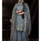 Myra Grey Net Embroidered Sharara Suit | Swadesiicart