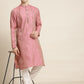 Sojanya Ethnic Motif Woven Design Mandarin Collar Straight Kurta With Churidar | Swadesiicart