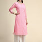 Kalini Paisley Embroidered Chikankari Straight Georgette Kurta | Swadesiicart