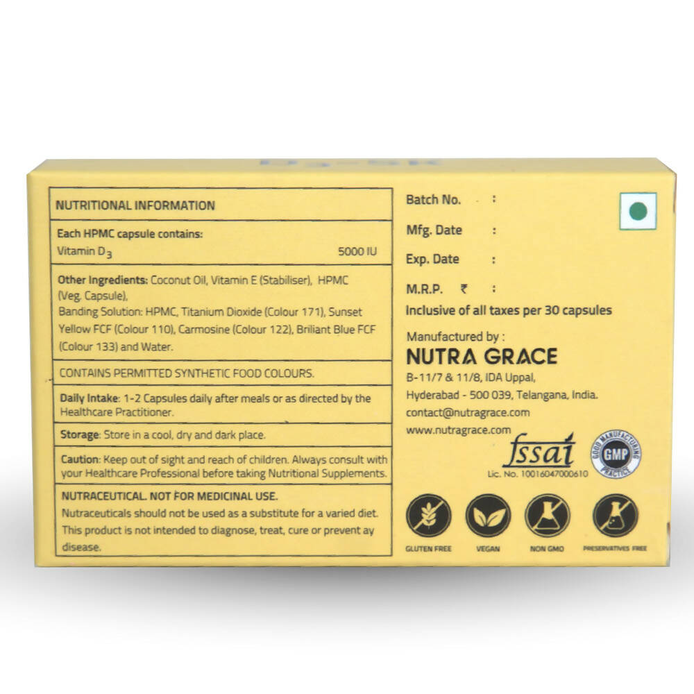 Nutra Grace D3 - 5K Capsules - Swadesiicart