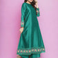 Ahalyaa Women Sea Green Printed Gotta Patti Kurti with Palazzos & Dupatta - Sea Green | Swadesiicart