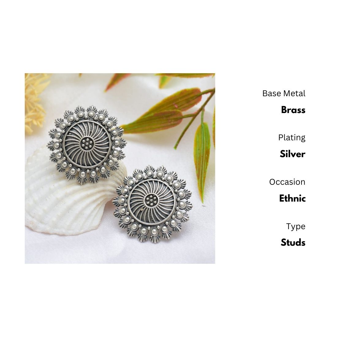 New Stylish Oxidized Gold-Polished Gold Studs Earrings for Womens by House of Ree | Swadesiicart