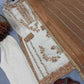 Anaita Brown & White Gimmy Chu Readymade Suit with Embroidery & Moti Work