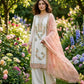 Anaita Pink & White Gimmy Chu Readymade Suit with Embroidery & Moti Work