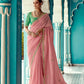 Anaita Pink Embroidery Work Saree With Jacquard Work Blouse Piece