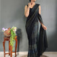 Mitera Striped Zari Poly Georgette Ready to Wear Saree | Swadesiicart