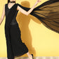 Juniper Women Black Georgette Embellished Saree Style Dress | Swadesiicart