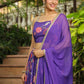 Janasya Purple Georgette Floral Lehenga Choli Dupatta | Swadesiicart