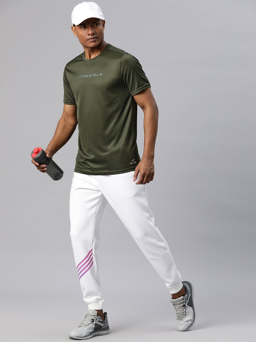Alcis Men Typography Printed Dry Tech Slim Fit Sports T-shirt | Swadesiicart