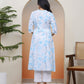 Vaasva Women White Floral Cotton Printed Flare Kurti | Swadesiicart