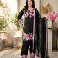 Anaita Black Silk Readymade Suit with Thread Embroidery Work