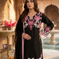 Anaita Black Silk Readymade Suit with Thread Embroidery Work