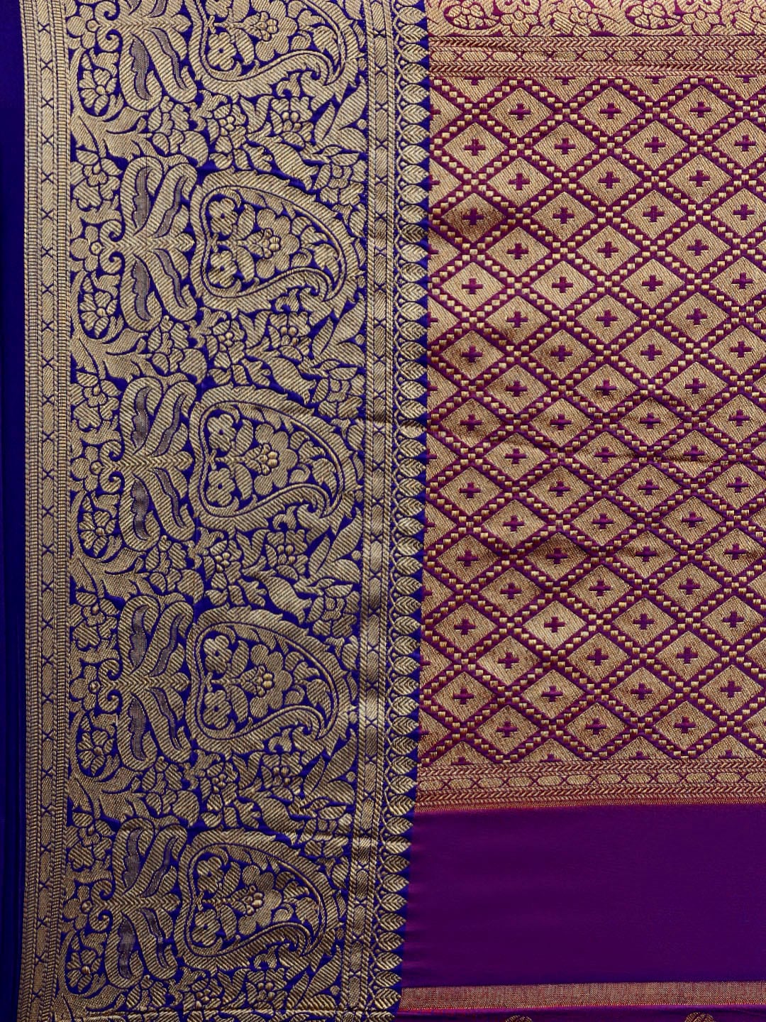 Mitera Pink & Golden Ethnic Motifs Banarasi Saree with Zari Border | Swadesiicart