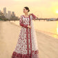 Anaita Red & White Faux Georgette Readymade Suit with Embroidery & Tassels attached