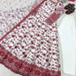 Anaita Red & White Faux Georgette Readymade Suit with Embroidery & Tassels attached