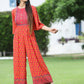 Juniper Women`s Coral Rayon Printed Regular Jumpsuit - Swadesiicart
