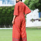 Juniper Women Coral Rayon Printed Regular Jumpsuit - Swadesiicart