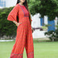Juniper Women Coral Rayon Printed Regular Jumpsuit - Swadesiicart