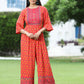 Juniper Women Coral Rayon Printed Regular Jumpsuit - Swadesiicart