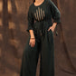 Juniper Women Jadegreen Rayon Slub Embroidered Regular Jumpsuit - Swadesiicart