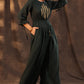 Juniper Women Jadegreen Rayon Slub Embroidered Regular Jumpsuit - Swadesiicart